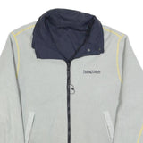 NAUTICA Mens Grey Blue Polyester Blend Reversible Zip Jacket L Fleece