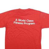 LOGO 7 Mens Red Fitness T-Shirt M Short Sleeve Crew Neck Cotton Blend Casual