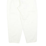 Womens White Regular Fit Cotton Blend Trousers W32 L28 Zip Closure