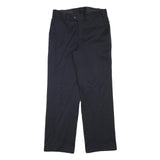 ODEVA Mens Regular Fit Black Cotton Blend Trousers W30 L29 Classic Zip Closure