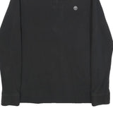TIMBERLAND Mens Black Long Sleeve Polo Shirt M Cotton Blend Classic