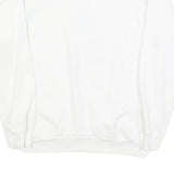 PLATINUM SPORTSWEAR Womens White Cotton Blend Sweatshirt L Artistic Print Crew