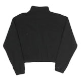 PUMA Womens Black & Yellow Half Zip M Sweatshirt Cotton Blend Crop Drawcord