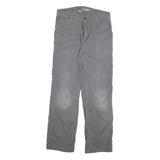 CARHARTT Mens Relaxed Fit Grey Cotton Blend Denim Jeans W34 L34 Workwear Zip