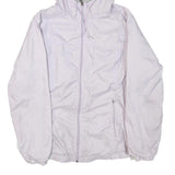 CALVIN KLEIN Womens White Lightweight Hooded Jacket M Polyester Blend Zip Plain