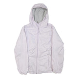 CALVIN KLEIN Womens White Lightweight Hooded Jacket M Polyester Blend Zip Plain