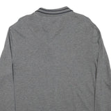 LACOSTE Mens Grey Long Sleeve Plain Polo Shirt L Cotton Blend Classic Fit