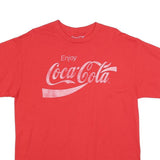 COCA COLA Mens Red Graphic T-Shirt L Short Sleeve Crew Neck Logo Slogan