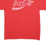 COCA COLA Mens Red Graphic T-Shirt L Short Sleeve Crew Neck Logo Slogan