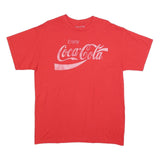 COCA COLA Mens Red Graphic T-Shirt L Short Sleeve Crew Neck Logo Slogan