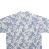 OP Mens Blue & White Hawaiian Shirt XL Leaf Print Summer Casual Button-Up