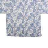 OP Mens Blue & White Hawaiian Shirt XL Leaf Print Summer Casual Button-Up