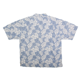 OP Mens Blue & White Hawaiian Shirt XL Leaf Print Summer Casual Button-Up