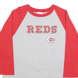 LEE Mens Grey & Red Reds Graphic T-Shirt M Long Sleeve Crew Neck Casual