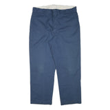 DICKIES Mens Cotton Blend Blue Relaxed Straight Trousers W38 L29 Workwear Casual
