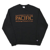 CHAMPION Mens Black University Of The Pacific Crew Neck L Cotton Sweatshirt