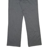 Grey Mens Regular Fit Straight Leg Cotton Blend Trousers W32 L31 Zip Closure