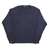 NAUTICA Mens Blue Patterned Cotton Jumper Crew Neck Basic Knit XL Classic
