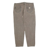CARHARTT Mens Jeans Brown Relaxed Straight Denim W40 L32 Workwear Durable Zip