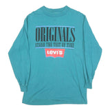 LEVI'S Mens Blue Long Sleeve T-Shirt Crew Neck Originals Graphic M Cotton Blend