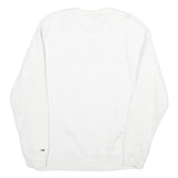 TOMMY HILFIGER Mens White Crew Neck M Sweatshirt Cotton Pullover Casual
