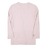 Womens Pale Pink Linen Blend Button Jacket UK 10 Plain Classic Long Sleeve