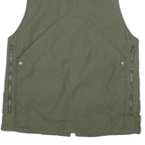 SOMLYS Mens Green Cotton Blend Hunting Vest L Woven Sleeveless Zip Up Outdoor