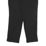 Mens Wool Black Regular Fit Straight Trousers W32 L27 Classic Formal Zip