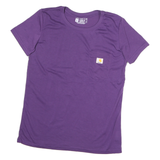 CARHARTT Womens Purple & Yellow Pocket T-Shirt L Short Sleeve Crew Neck Casual