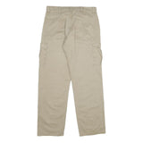 WRANGLER Mens Cotton Beige Regular Cargo Trousers W34 L34 Casual Zip Pocket