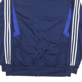 ADIDAS Mens Navy Blue Track Jacket L Polyester Blend Plain Zip Athletic