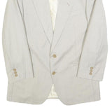 CHCHAREL Mens Cream Check Blazer Jacket L Woven Classic Tailored Button