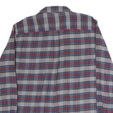 CHAPS Mens Grey & Red Checked Cotton Shirt L Button-Down Casual Long Sleeve