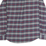 CHAPS Mens Grey & Red Checked Cotton Shirt L Button-Down Casual Long Sleeve