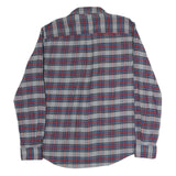 CHAPS Mens Grey & Red Checked Cotton Shirt L Button-Down Casual Long Sleeve