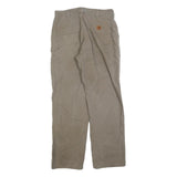 CARHARTT Mens Cotton Blend Beige Loose Straight Trousers W34 L34 Workwear Zip