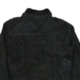 LEATHER WORKS Womens Black Leather Jacket XL Suede Zip Retro Classic Outerwear