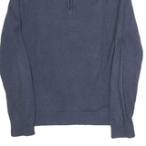 CALVIN KLEIN Mens Blue Plain Pullover Roll Neck Basic Knit L Cotton Jumper