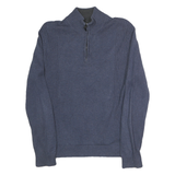 CALVIN KLEIN Mens Blue Plain Pullover Roll Neck Basic Knit L Cotton Jumper