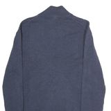 CALVIN KLEIN Mens Blue Plain Pullover Roll Neck Basic Knit L Cotton Jumper