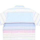 Mens Blue & White Stripe Cotton Blend Shirt M Casual Summer Button-Up