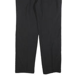 DECISION Mens Wool Blend Black Relaxed Straight Trousers W38 L34 Formal Smart