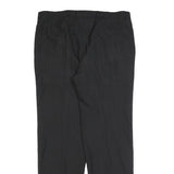 DECISION Mens Wool Blend Black Relaxed Straight Trousers W38 L34 Formal Smart