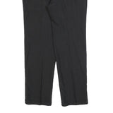 DECISION Mens Wool Blend Black Relaxed Straight Trousers W38 L34 Formal Smart