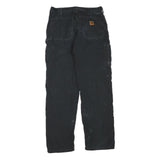 CARHARTT Mens Black Cotton Blend Regular Fit Straight Leg Trousers W32 L32