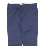 DICKIES Mens Regular Fit Navy Blue Work Trousers W42 L29 Zip Closure Durable