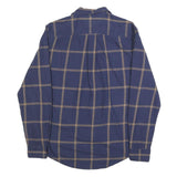 TOMMY HILFIGER Mens Blue & Brown Check Shirt M Classic Fit Casual Cotton Shirt