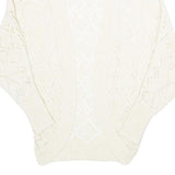 ZEBRA Womens Cream Plain Open Front Jumper Basic Knit S Lightweight Acrylic