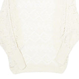 ZEBRA Womens Cream Plain Open Front Jumper Basic Knit S Lightweight Acrylic