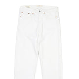 LEVI'S Big E Womens Jeans White Regular Straight Denim W28 L26 Button Closure